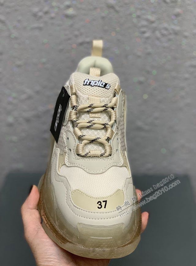 Balenciaga經典款男女鞋 巴黎世家頂級版本Triple S厚底氣墊大底LOGO老爹鞋 Balenciaga情侶款老爹鞋  hdbl1277
